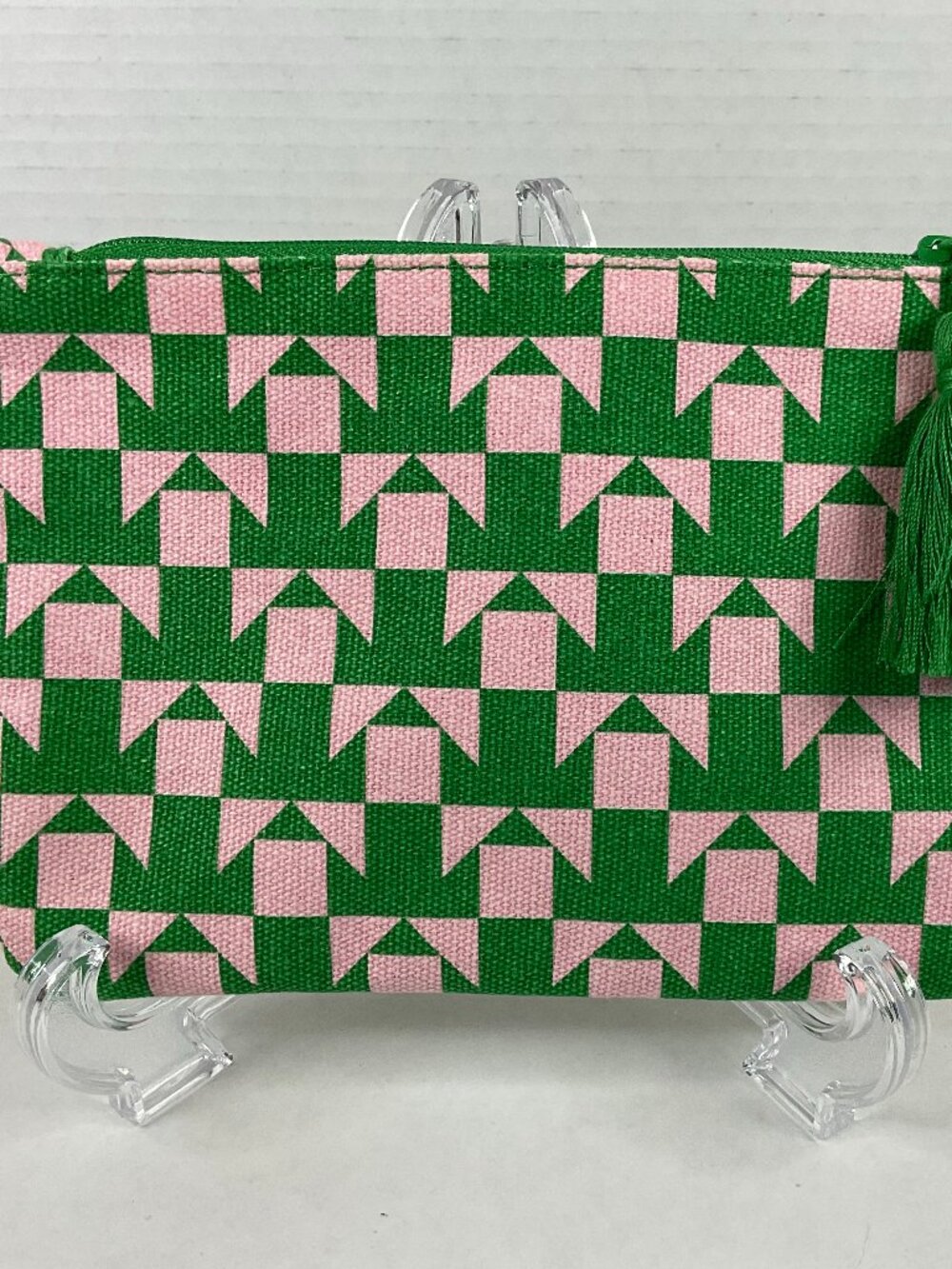 IPSY Green & Pink Geometric Makeup Bag Cosmetic Pouch New